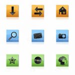 Set of Various Icons for Buttons